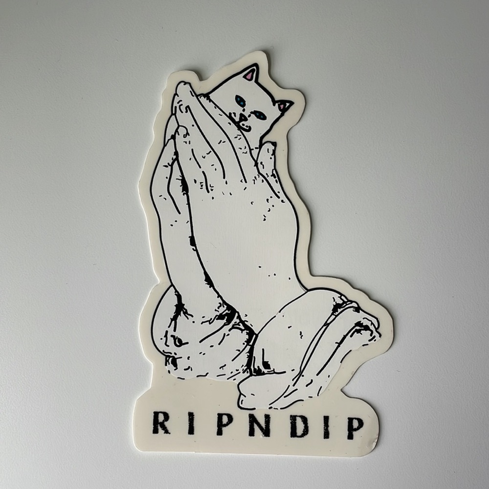 Rip n dip lord nermal prayer hands sticker